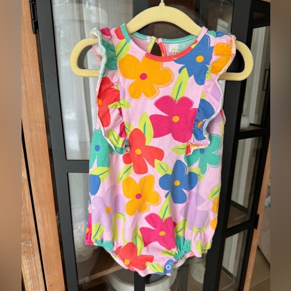 Andy & Evan Other - Andy & Evan bubble floral romper baby girl toddler ruffles onesie colorful daisy